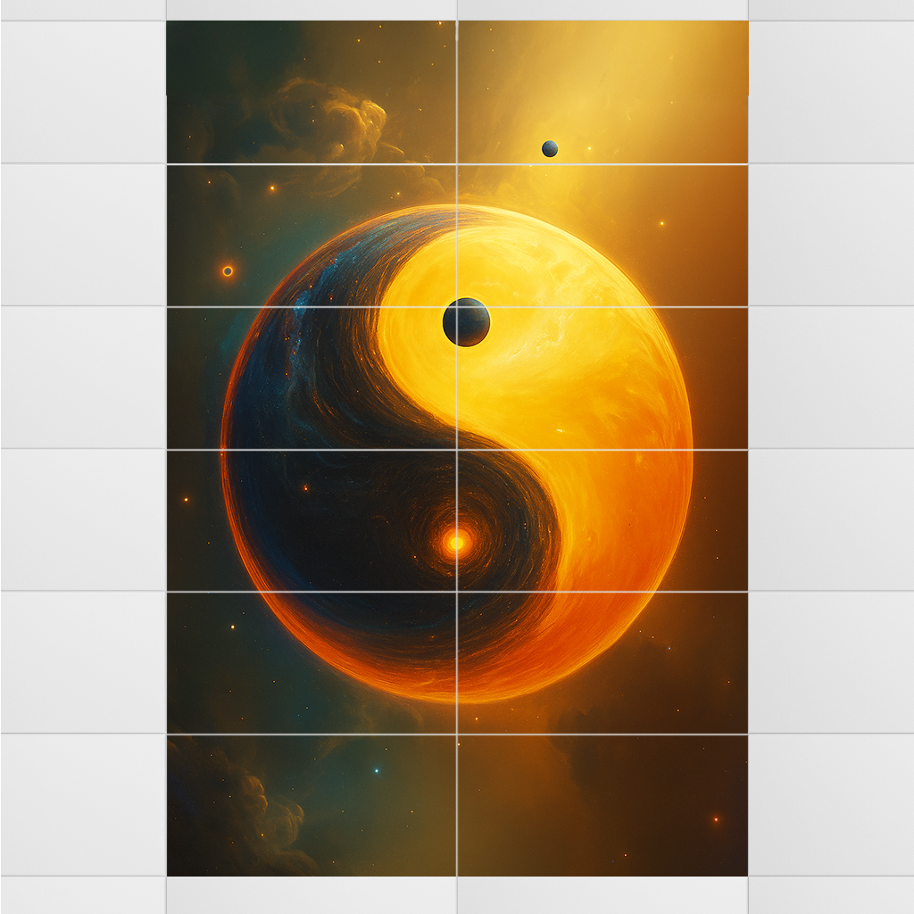 Yin und Yang des Kosmos – Kunst auf Fliesen