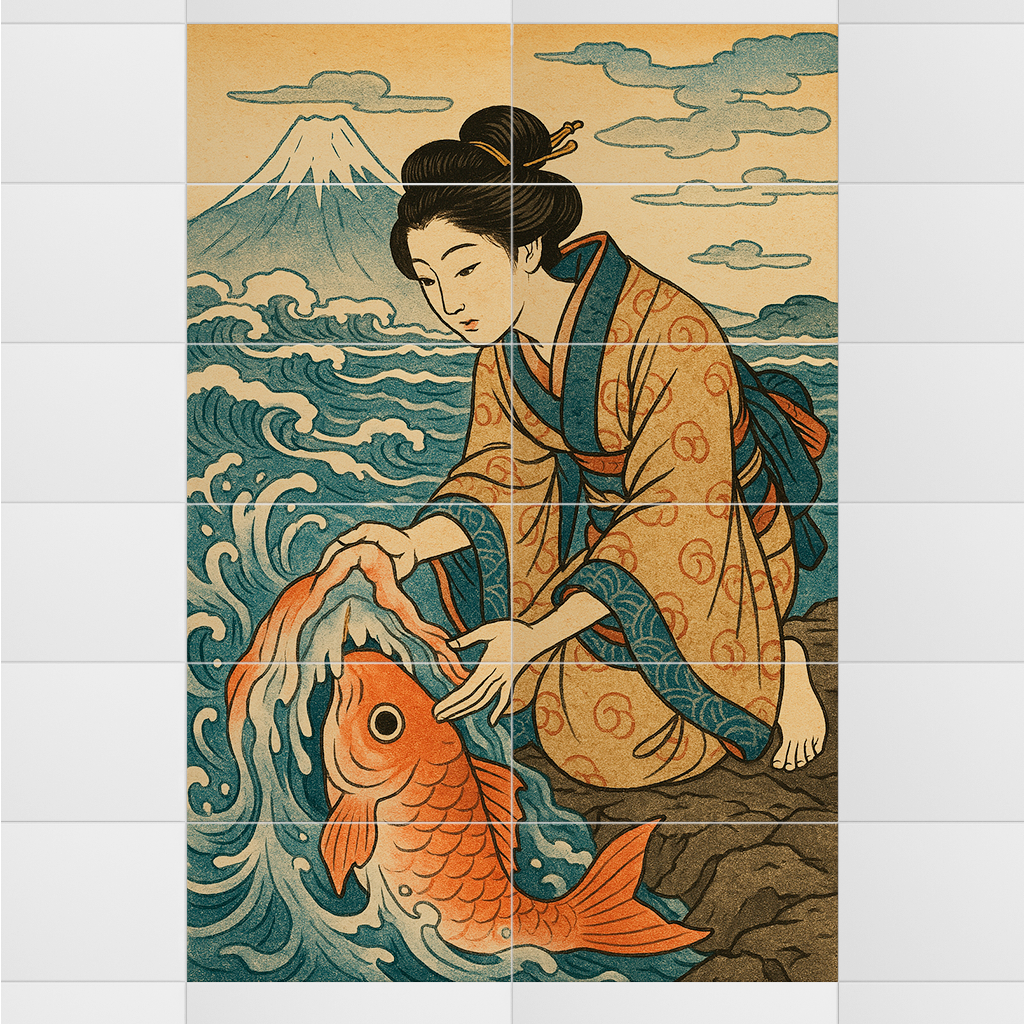 Japanische Harmonie – Kunst auf Fliesen