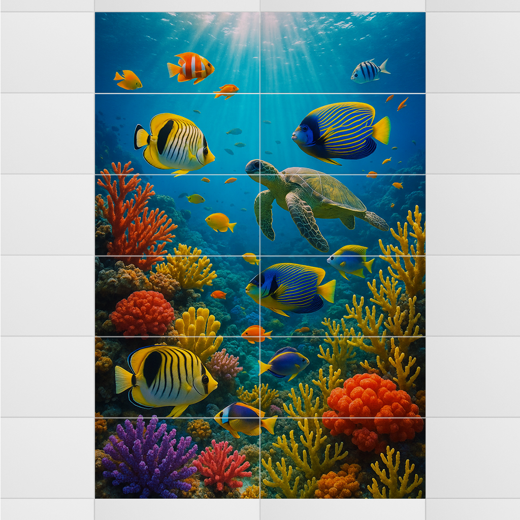 Farben des Ozeans – Kunst auf Fliesen