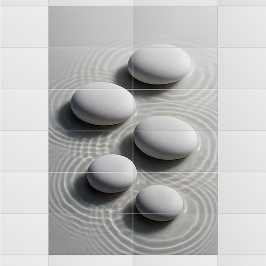 Zen-Steine – Kunst auf Fliesen